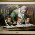 Painting of Rabbi Teaching Children by Louis Spiegel