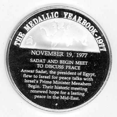 The Medallic Yearbook Medal Commemorating Sadat’s Visit to Jerusalem