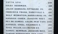 Original Marble Bequest Board Listing Donors who Contributed to the Founding of Hebrew Union College (1875) in Cincinnati, Ohio