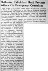 Southern Israelite, "Orthodox Rabbinical Head Protests Attack on Emergency Committee," article from 1/14/1944