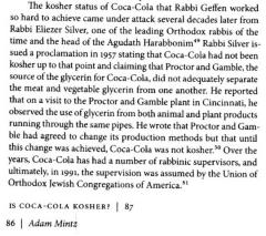 Book Extract Regarding Rabbi Eliezer Silver Ruling in 1957 That Coke (Coca-Cola) was not then Kosher
