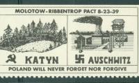 Polish Stamp / Label "Poland Will Never Forget Nor Forgive" - Katyn & Auschwitz