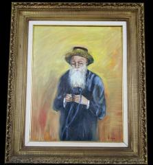 Painting of Elderly Jewish Man With Tefillin, by Evlyn