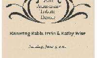 Rabbi Irvin Wise 20th Anniversary Tribute Dinner Booklet - Adath Israel Congregation, Cincinnati, Ohio
