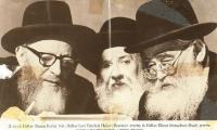 Photograph of Rabbi HaRav Shneur Kotler, HaRav LeviYitzchok HaLevi Horowitz &amp; HaRav Eliezer Menachem Shach