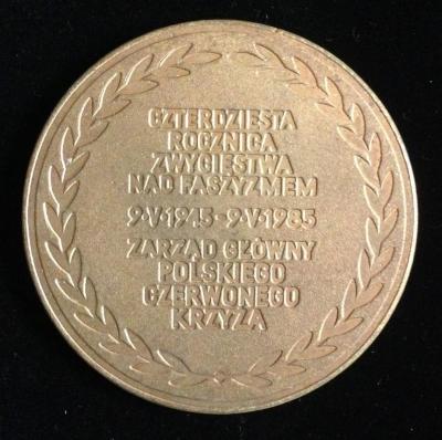 Medal Commemorating the 40th Anniversary (1945 - 1985) of the Polish Red Cross Hospital Established in Auschwitz After Liberation