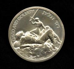 “David and Goliath” Medal by Paul Vincze Commemorating the 20th Anniversary of Israel’s Establishment