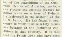 Article Regarding Rabbi Eleizer Silver&#039;s Trip to Post WWII Europe.  August 2, 1946, American Jewish Outlook (Pittsburgh, PA)