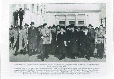 Rabbi Eliezer Silver and 400 Rabbis March to Washington in 1943 to press the United States government to do more to save European Jews