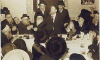 Rabbi Eliezer Silver in Israel speaking at a Reception by the Otzar Haposkim Committee 