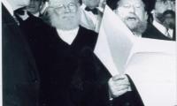 Rabbi Eliezer Silver Reading a Proclamation at the 1943 Meeting with Vice President Henry A. Wallace