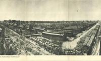 Auschwitz-Birkenau Postcard Showing a Panoramic View of the Town of Barracks in Birkenau