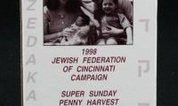 Jewish Federation of Cincinnati 1998 Campaign &quot;Super Sunday Penny Harvest&quot; Tzedakah Box
