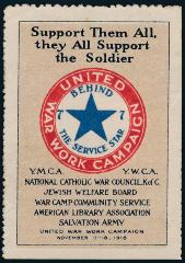 United War Work Campaign - Behind the Service Star 1918 Campaign Stamp