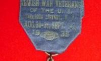 Jewish War Vetrans of the US Medal from the 14th National Encampment in Saratoga Springs, NY - 1935