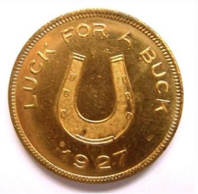 Men’s Club of Temple Israel of Washington Height “Luck for a Buck 1927 Token