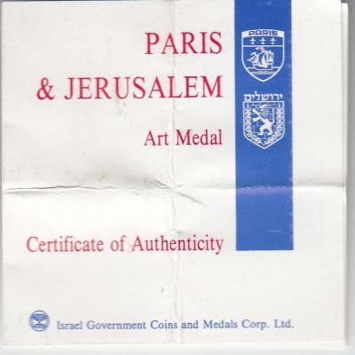 Paris & Jerusalem Medal