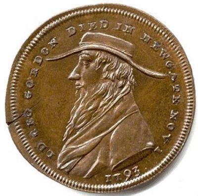 Lord George Gordon  Conder ½ Token from England 