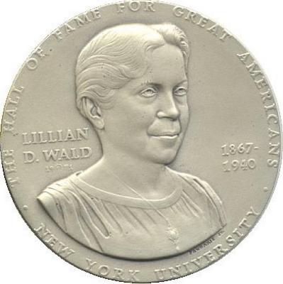 Large Lillian Wald NYU MACO Humanitarian Silver Medal