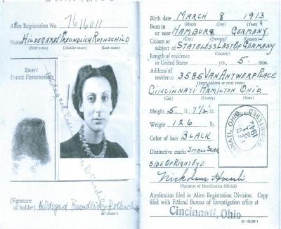 Certificate of Identification for Hilda Rothschild