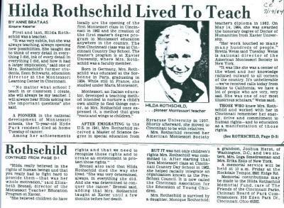 Hilda Rothschild - obituary