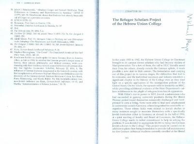 “The Refugee Scholars Project of the Hebrew Union College” by Dr. Michael A. Meyer