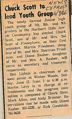 Northern Hills Synagogue Junior High Youth Group Elects Chuck Scott as their First President 1966 (Cincinnati, OH)