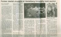 "Former Jewish Students at Heidelberg University hold reunion" - article published in The American Israelite