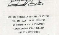Northern Hills Synagogue Installation of Officers of Congregation B’nai Avraham and its Sisterhood Programs 1984 – 1988, 1991 (Cincinnati, OH) 