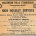 Newspaper Articles Concerning High Holiday Services held at Northern Hills Synagogue (Cincinnati, OH) 