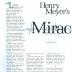 "Henry Meyer's Miracle" - article published in Horizons