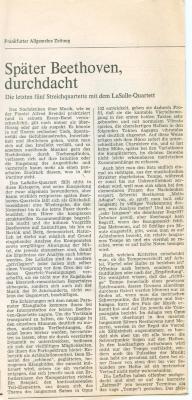 "Später Beethoven, durchdacht" - newspaper article published in German