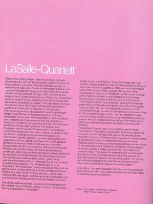 "LaSalle Quartet Disography" - Deutsche Grammophon