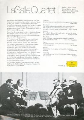 Advertisements for the LaSalle Quartet - Columbia Artists Management, Inc.