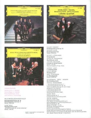 "LaSalle Quartet Disography" - Deutsche Grammophon