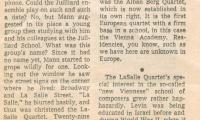 "Quartet From Broadway and La Salle" - article published in The New York Times
