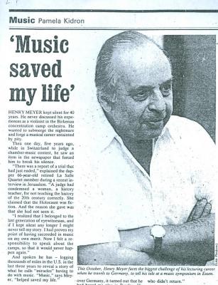 "Music Saved My Life" - article published in the Jerusalem Post Entertainment Magazine