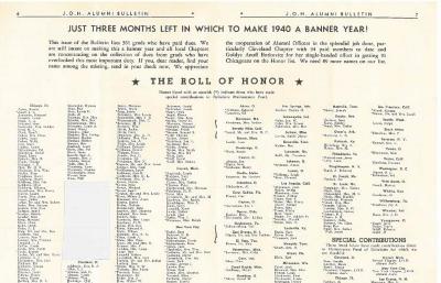 J.O.H. Alumni Bulletin Fall 1940