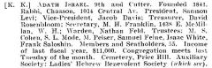 Bio of Adath Israel Congregation (Cincinnati, Ohio) from the American Jewish Year Book 1900 – 1901, 5661